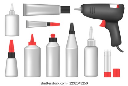 Glue icon set. Realistic set of glue vector icons for web design isolated on white background