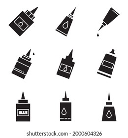 icono de pegamento. símbolo de conjunto de pegamento elementos vectoriales para web infográfica.