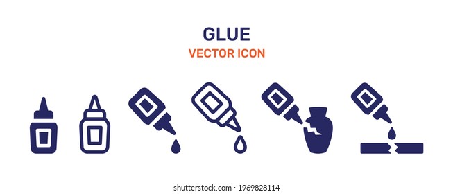 Glue icon set. Vector illustration