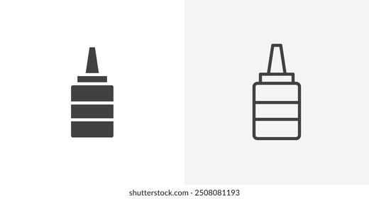 Glue icon in solid and outlined style