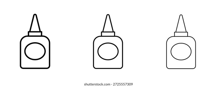 Símbolo de linha fina do ícone de cola no plano de fundo branco, ilustração editável do vetor de traçado