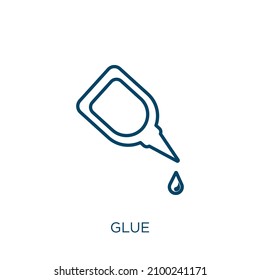glue icon. Thin linear glue outline icon isolated on white background. Line vector glue sign, symbol for web and mobile