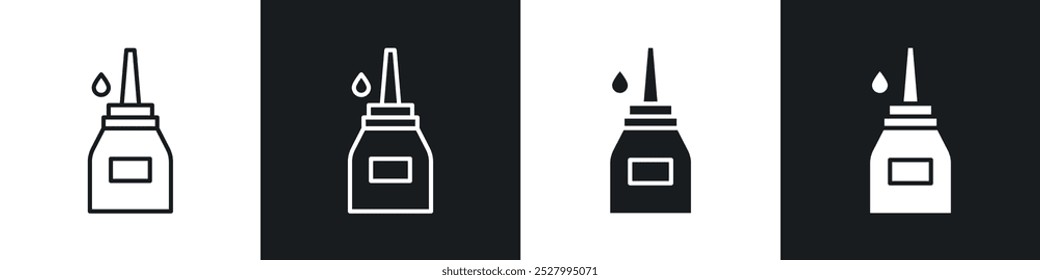 Glue icon vector icon set black filled and outlined style.