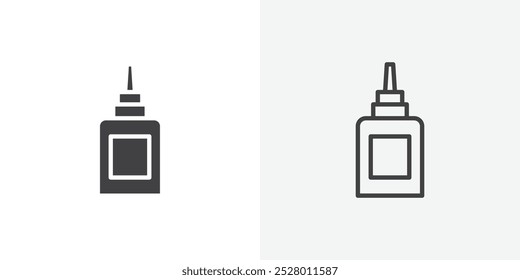 Conjunto de iconos de Vector de pegamento en color blanco y negro.