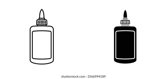 Glue icons in outline and fill. vector illustration for ui.