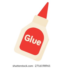glue inside bottle flat color vector illustration template design