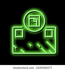 glue installation mirror neon light sign vector. glue installation mirror illustration