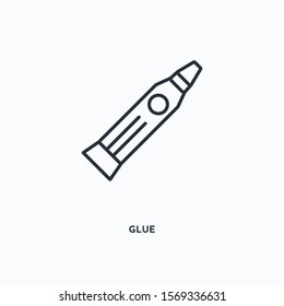 Glue outline icon. Simple linear element illustration. Isolated line Glue icon on white background. Thin stroke sign can be used for web, mobile and UI.
