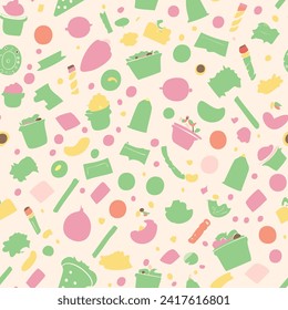 glue paint and stuffs Seamless pattern for printing