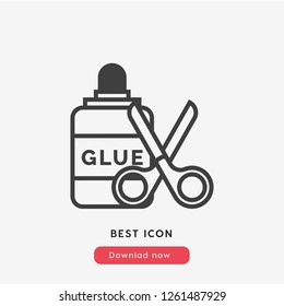 glue and scissors icon vector