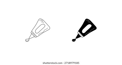 Ícone de conjunto de cola com ilustração de estoque de vetor de fundo branco