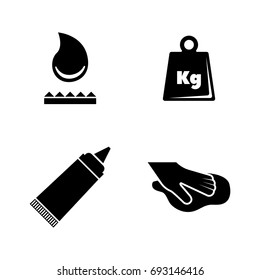 Glue. Simple Related Vector Icons Set for Video, Mobile Apps, Web Sites, Print Projects and Your Design. Black Flat Illustration on White Background.