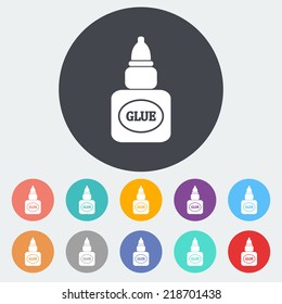 Glue. Single flat icon on the circle. Vector illustration.