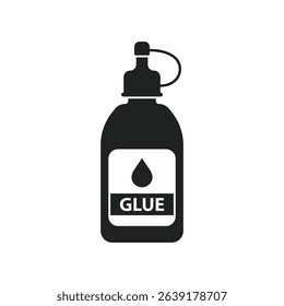 Glue stick and bottle icon in flat style. School stationery vector illustration on isolated background. Office supply sign business concept.