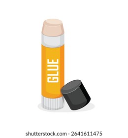 Glue stick and bottle icon in flat style. School stationery vector illustration on isolated background. Office supply sign business concept.