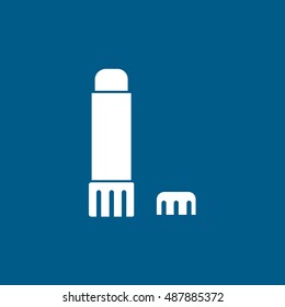 Glue Stick Flat Icon On Blue Background
