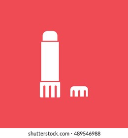 Glue Stick Flat Icon On Red Background