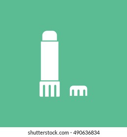 Glue Stick Flat Icon On Green Background
