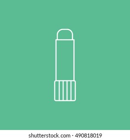 Glue Stick Flat Icon On Green Background