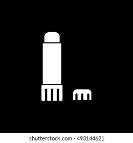 Glue Stick Flat Icon On Black Background