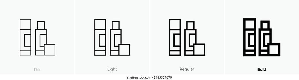 glue stick icon. Thin, Light Regular And Bold style design isolated on white background