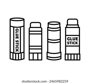 glue stick icon vector design simple line black white symbol illustration collections template sets 