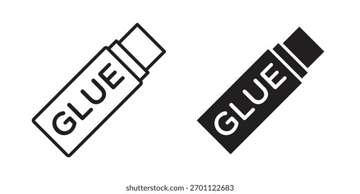 Cola ícone vetor glifo vetor plana e moda traçado linha pack