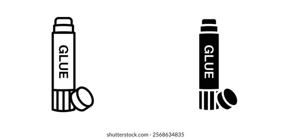 Glue stick icons in outline and fill. vector illustration for ui.