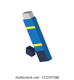 Glue stick isometric left top view 3D icon