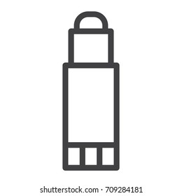 Glue stick line icon, outline vector sign, linear style pictogram isolated on white. Symbol, logo illustration. Editable stroke. Pixel perfect graphics