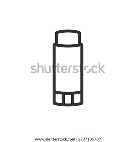 Glue stick, linear icon. Stationery adhesive for paper bonding. Line with editable stroke.