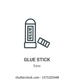 Glue stick outline vector icon. Thin line black glue stick icon, flat vector simple element illustration from editable sew concept isolated on white background