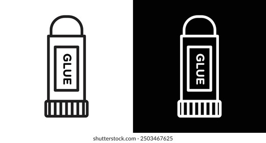 Glue stick thin line vector icon set.
