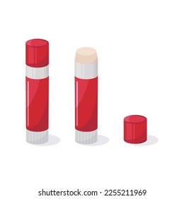 Glue stick vector illustration on white background. Glue stick can stick to paper or handicraft and other items. School or office supplies. - Shutterstock ID 2255211969
