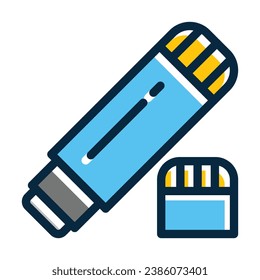 Glue Stick Vector Thick Line Filled Dark Colors Icons For Personal And Commercial Use.
