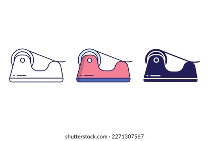 Glue tape line and solid illustration icon