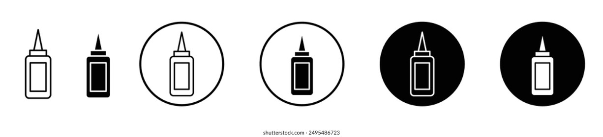 Glue thin line vector icon set.