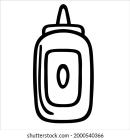Glue tube bottle outline icon. Simple linear element illustration. Vector illustration isolated on white.