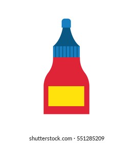 Glue tube flat vector illustration.
