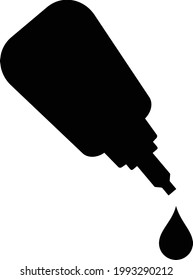 Glue tube glyph icon. Symbol of repairing and glueing.