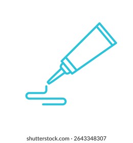 Glue tube Icon, Isolated on White Background, Blue icon