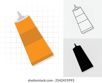 Glue tube icon, symbols outline or silhouette vector illustration for mobile concept and web design