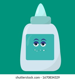 Glue in tube, illustration, vector on white background.