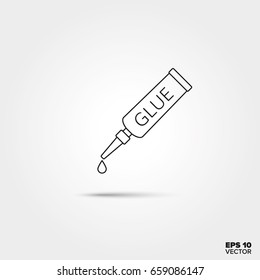 Glue Tube Line Icon Vector