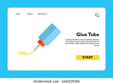 Glue tube. Office, fixing, tool. Glue concept. Can be used for topics like stationery, business, marketing.