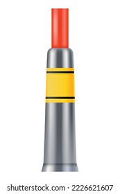Glue tube. Plastic container of office supplies collection. Types adhesive product. Vector packaging design illustration
