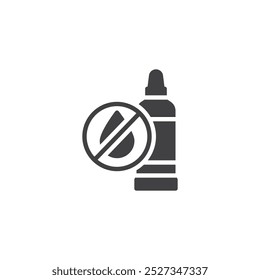 Glue tube with water-resistant label vector icon. filled flat sign for mobile concept and web design. Waterproof Adhesive glyph icon. Symbol, logo illustration. Vector graphics