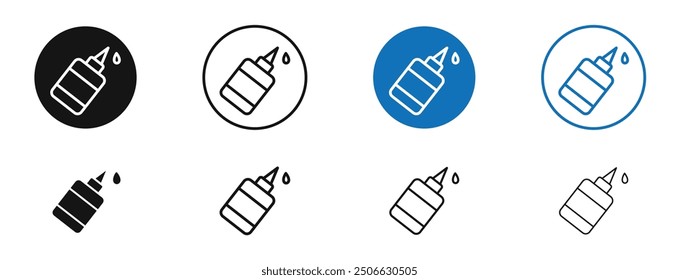 Glue vector icon in black and blue colors