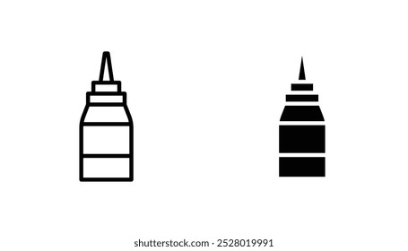 Glue vector icon set in black and white color.