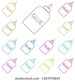 glue vector multi color icon. Simple thin line, outline vector of Education icons for UI and UX, website or mobile application